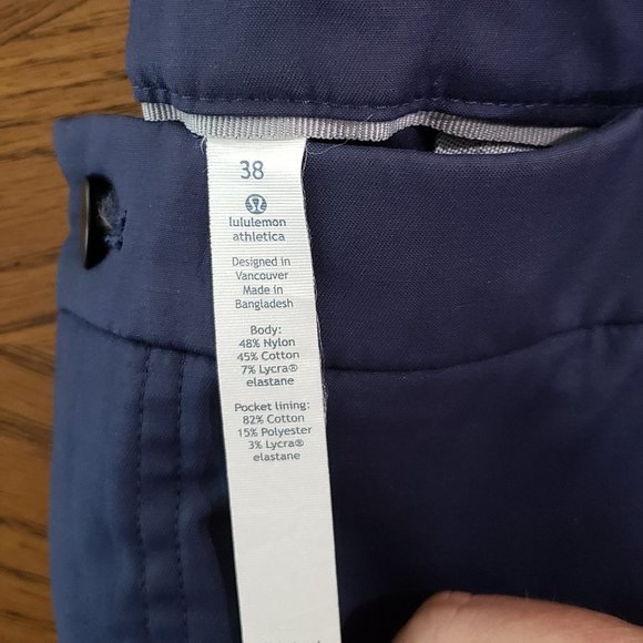 Lululemon Commission Pants Navy Blue Work Casual Men's Size 38x34 Excellent! - Picture 4 of 4